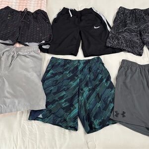 Nike, Under Armour, & Other Athletic Shorts Bundle of 6–Boys-Lg & XL
